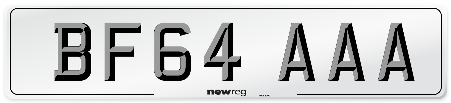 BF64 AAA Number Plate from New Reg